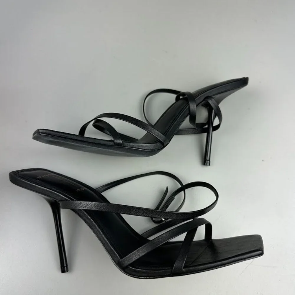 BLACK SUEDE STUDIO Gemma Heel Sandal in Black Nappa - Picture 3 of 7